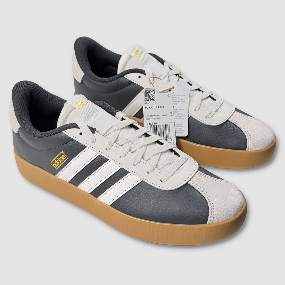 Adidas VL Court 3.0 Shoes / Sneakers - NEW Mens 10.5 Carbon - #49110-OF - Picture 5 of 5